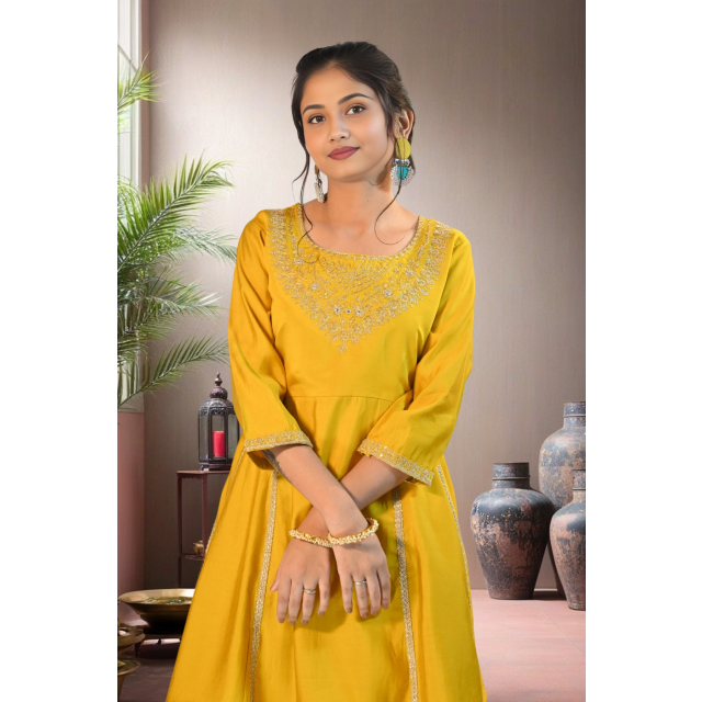 Golden Yellow Dhoti Coord