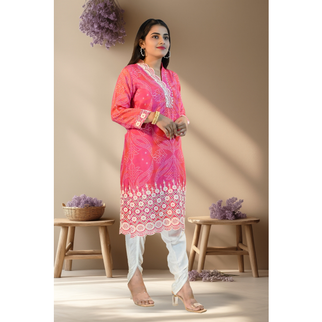 Bandhej Print Coordinated Set with Embroidery