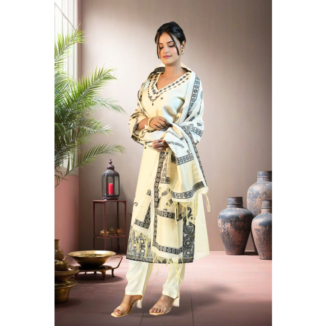 Chanderi Brocade Kurta Set