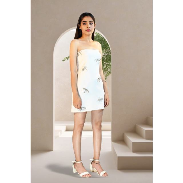 Rooftop Romance - White Bow Mini