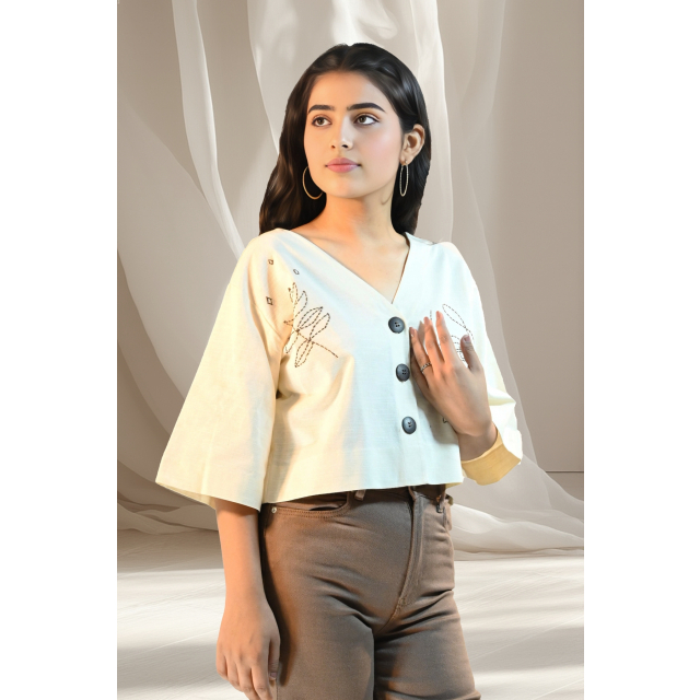 Abstract Embroidery Shirt