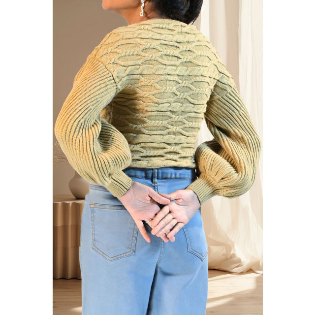 Sexy Tan Woolen Crop Top