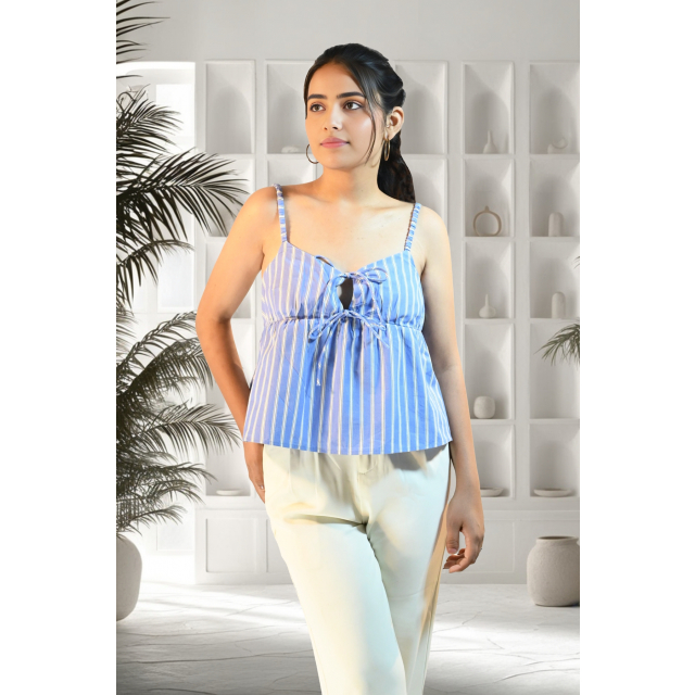 Elegant Stripes Peplum Top